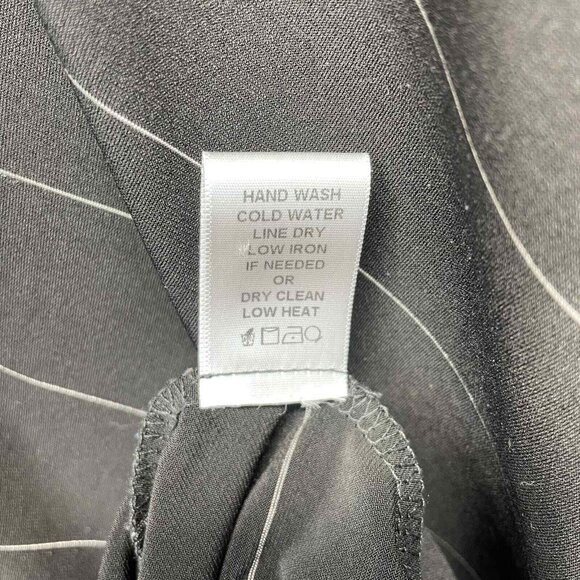 IC By Connie K Dress Womens XL Stretch Jersey Black Asymmetrical Hem Striped - Picture 9 of 11